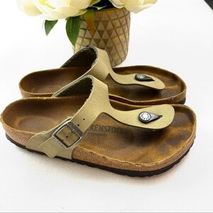 Birkenstock Gizeh Tobacco Brown Leather Cork Sole Thong Boho Sandal Size 37
